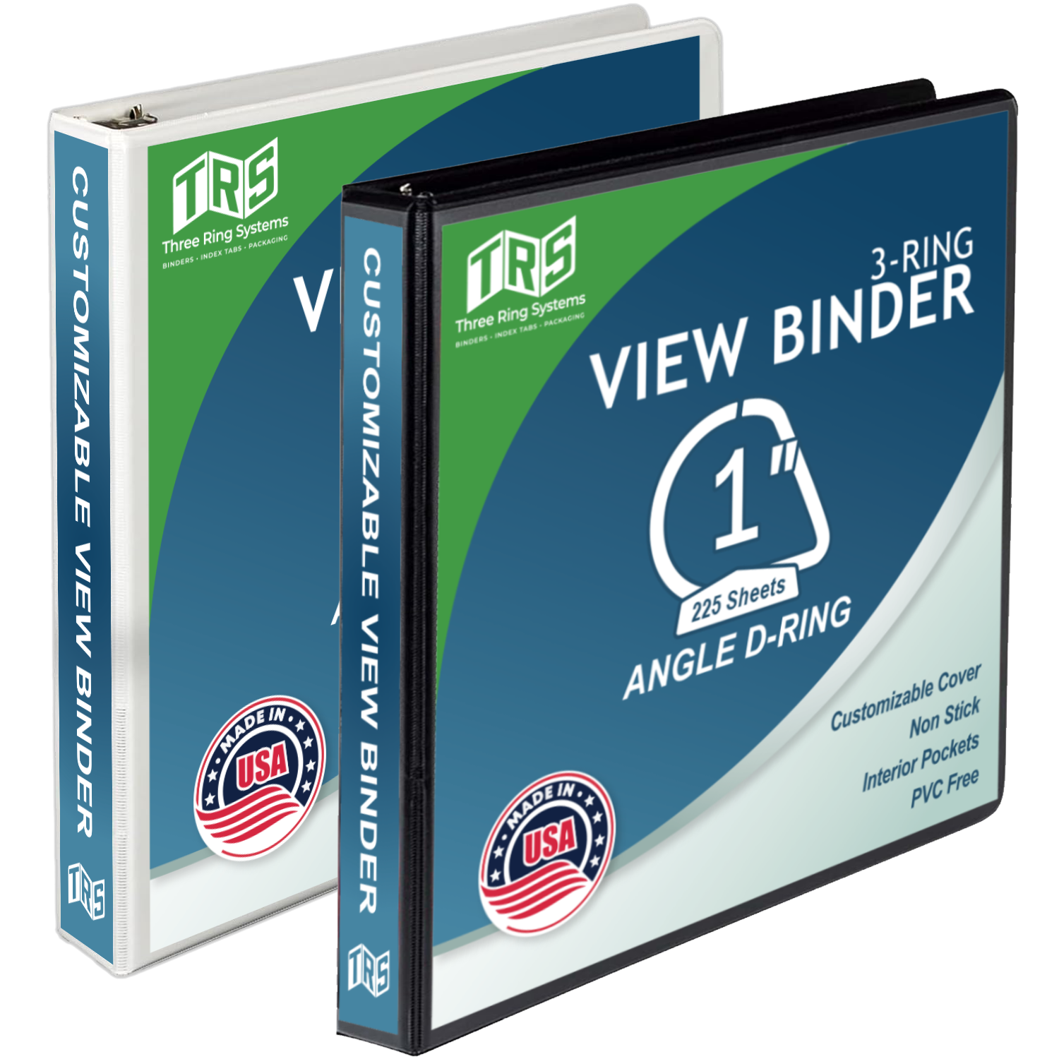 clear view binder black and white composite